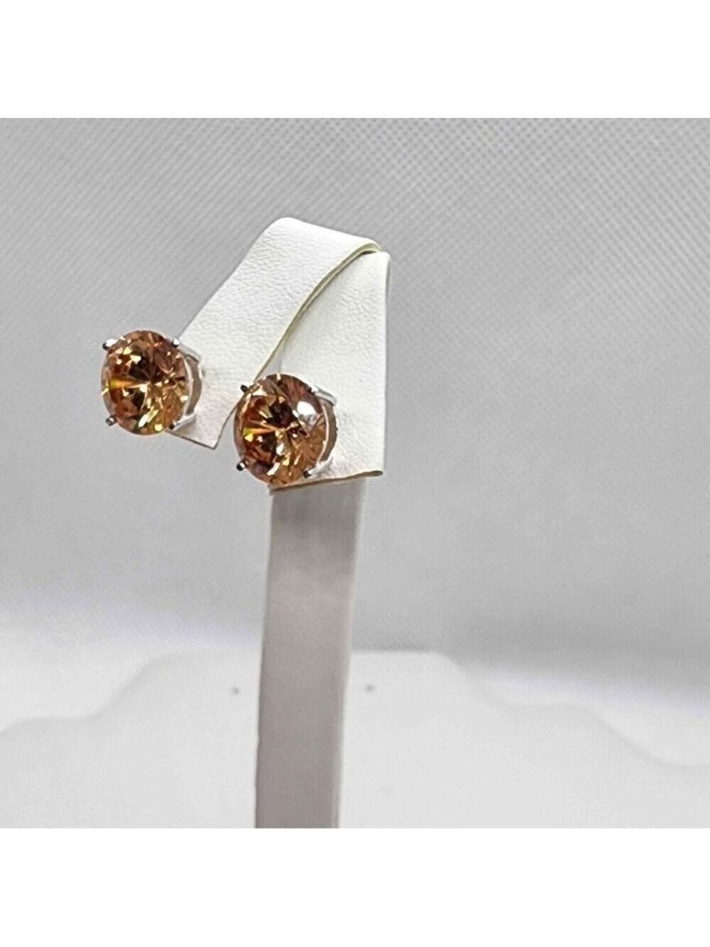 NEW Sterling Silver 925 Orange Gemstone Studs - Earrings